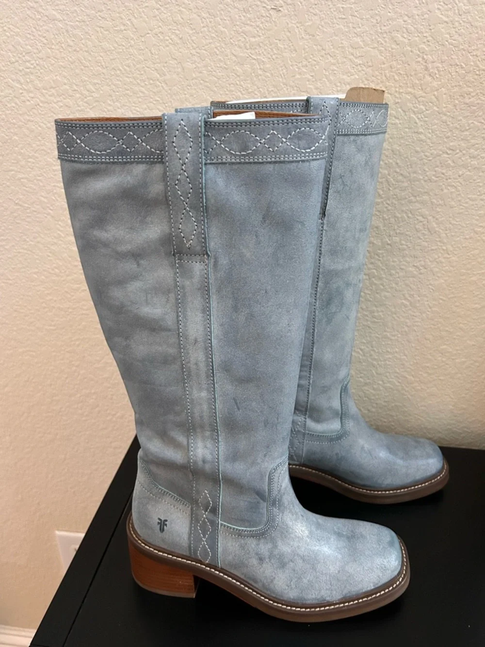 New Frye Kate Pull On Boots Sky Blue - Picture 6 of 7